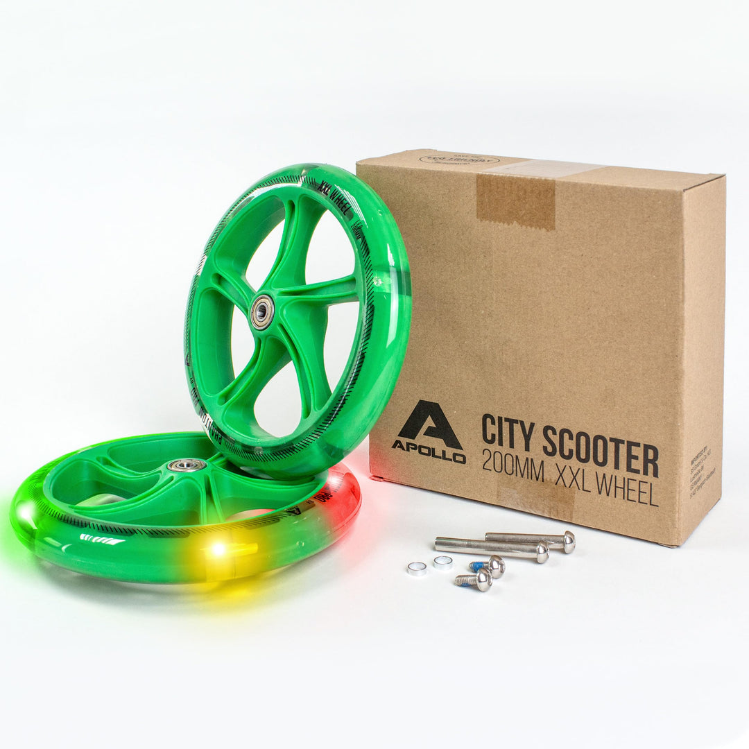 Apollo City Scooter 200mm Ersatzräderset - Pro Wheels mit ABEC 7 Kugellager, Roller Rad Ersatz-Räder