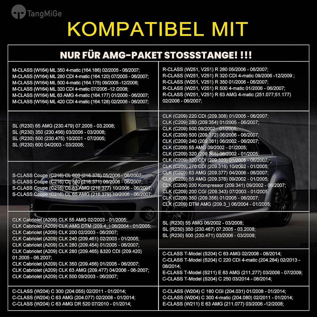 TangMiGe Nebelscheinwerfer für Mercedes Benz W164 W251 V251 R230 C209 C216 A209 S204 W204 W211, (C C