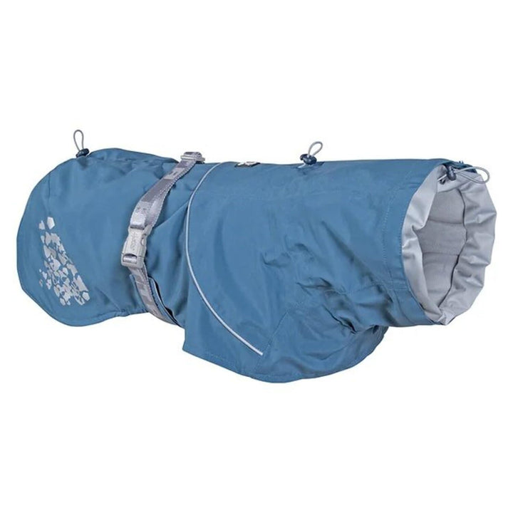 Hurtta Monsoon Hunderegenmantel, Wasserdicht Regenjacke für Hunde mit Reflektoren, Blau 45 cm Heidel