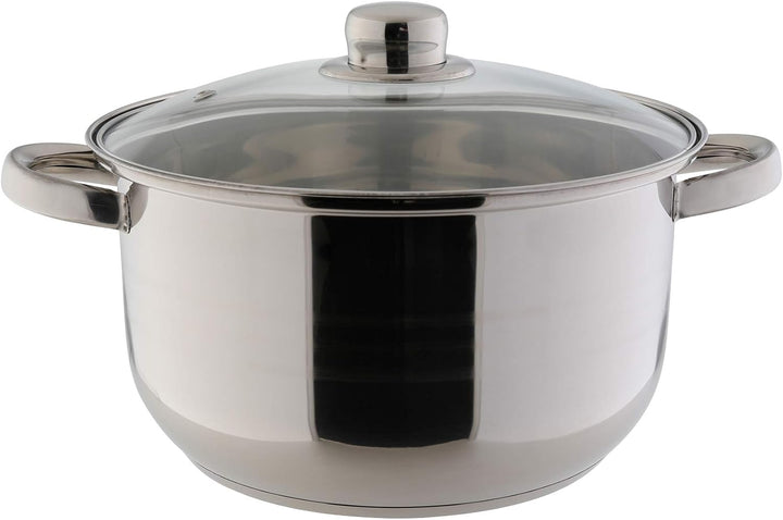 axentia 221097 Edelstahl-Topfset Erika 5-teilig - Kochtöpfe mit Glasdeckel - Kochgeschirr mit Schütt