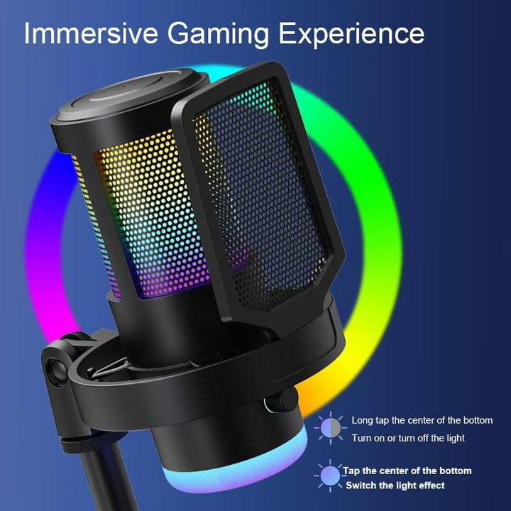 9.4’’ USB Gaming Mikrofon pc, Noise Cancellation Dynamisch Microphone | 192 kHz/24bit Sampling Rate|