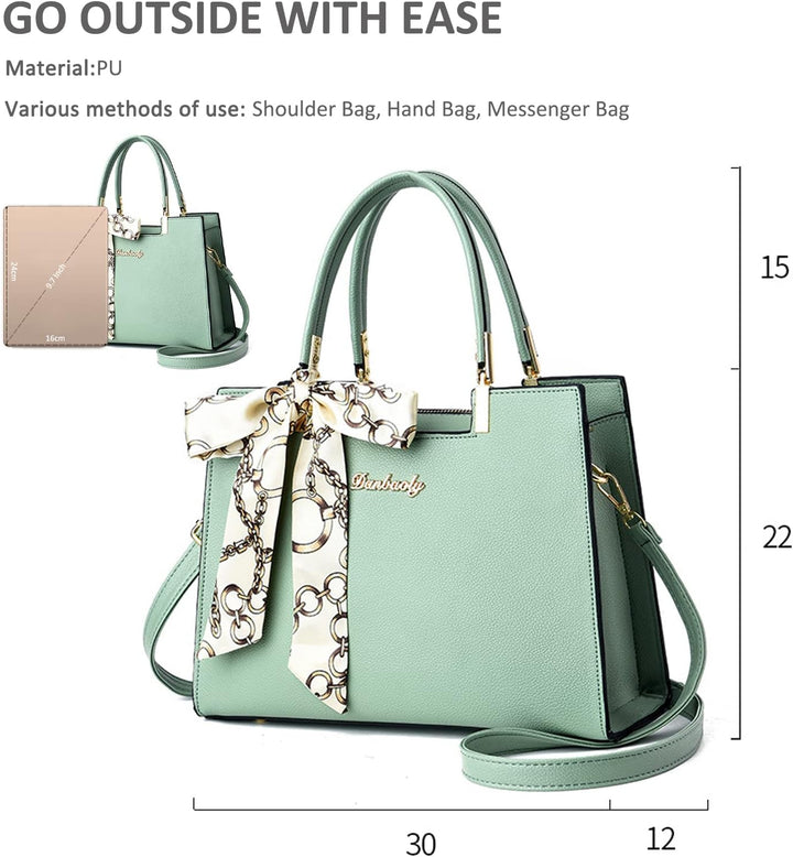 NICOLE & DORIS Elegante Handtaschen Damen Shopper Schultertasche Tote Handtasche PU Leder Mittelgros