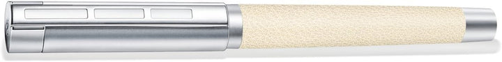 STAEDTLER Initium Corium Tintenroller, beiges Leder, M, schwarz, Made in Germany, mit edler Geschenk
