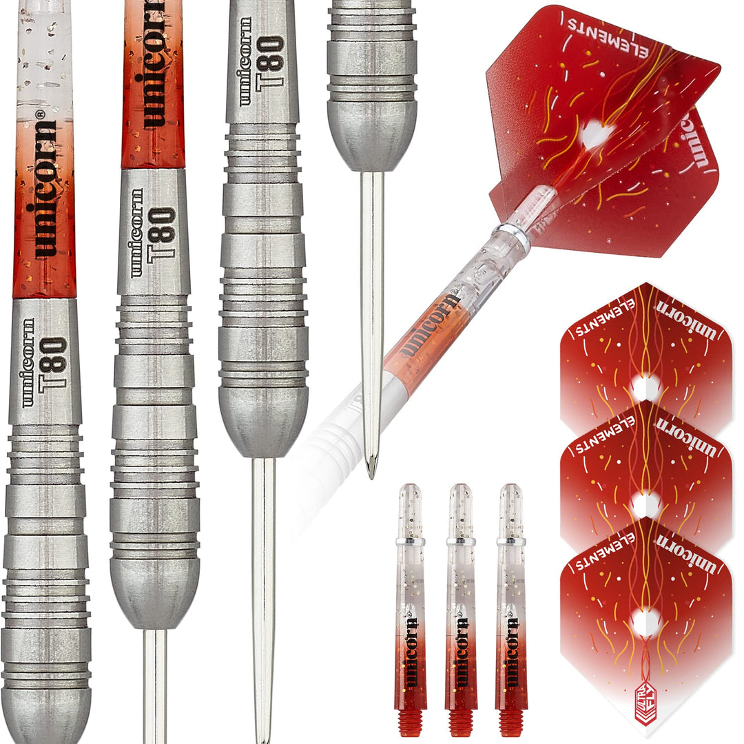 Unicorn Striker Dartpfeile Typ 4, 80% Wolfram, Stahlspitze 23 g rot, 23 g rot