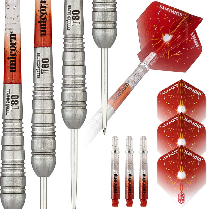 Unicorn Striker Dartpfeile Typ 4, 80% Wolfram, Stahlspitze 23 g rot, 23 g rot