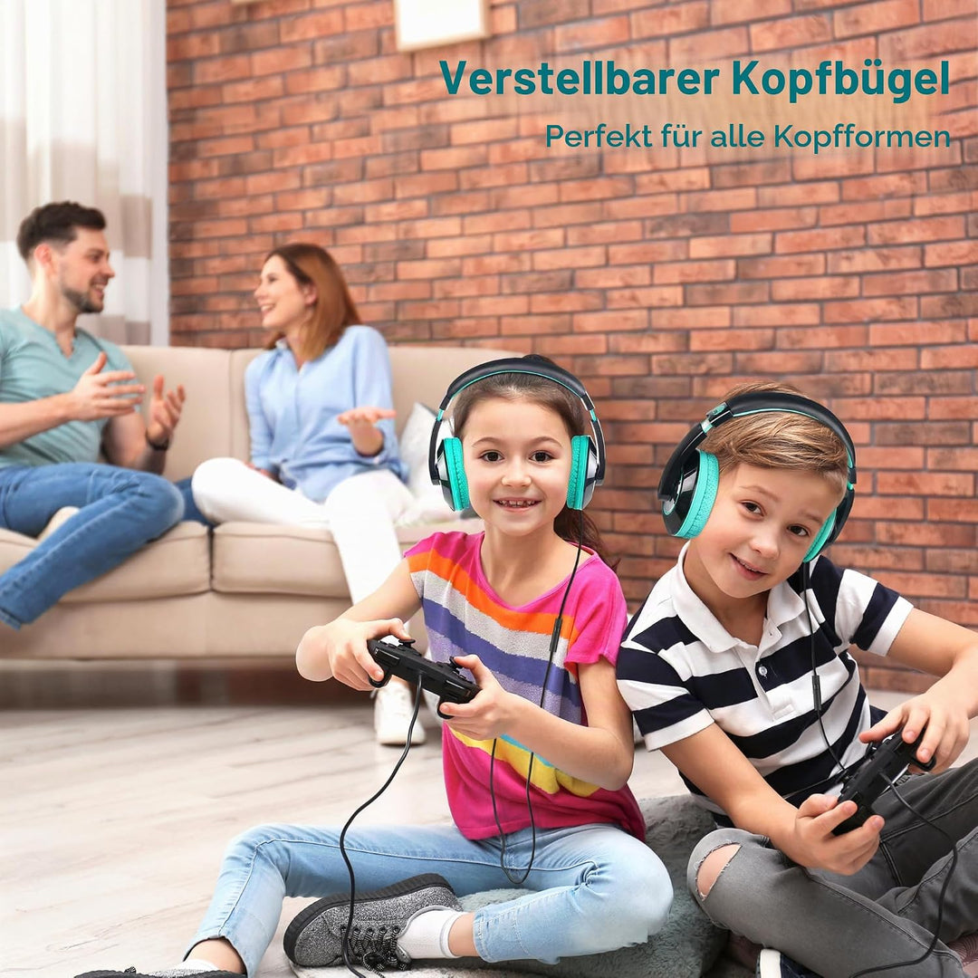 RockPapa Comfort+ Kinder Kopfhörer für Schule Jungen, Kopfhörer Kinder mit Kabel, Einstellbar, Lauts