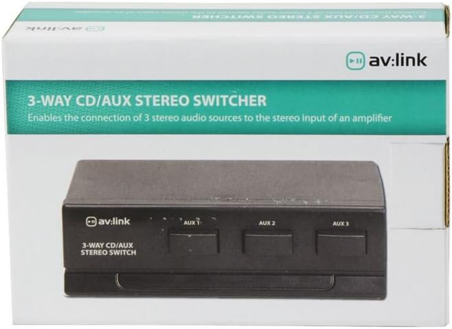 AV Link 3-Wege-Cd/Aux-Stereo-Schalter, Schwarz Einzeln, Einzeln