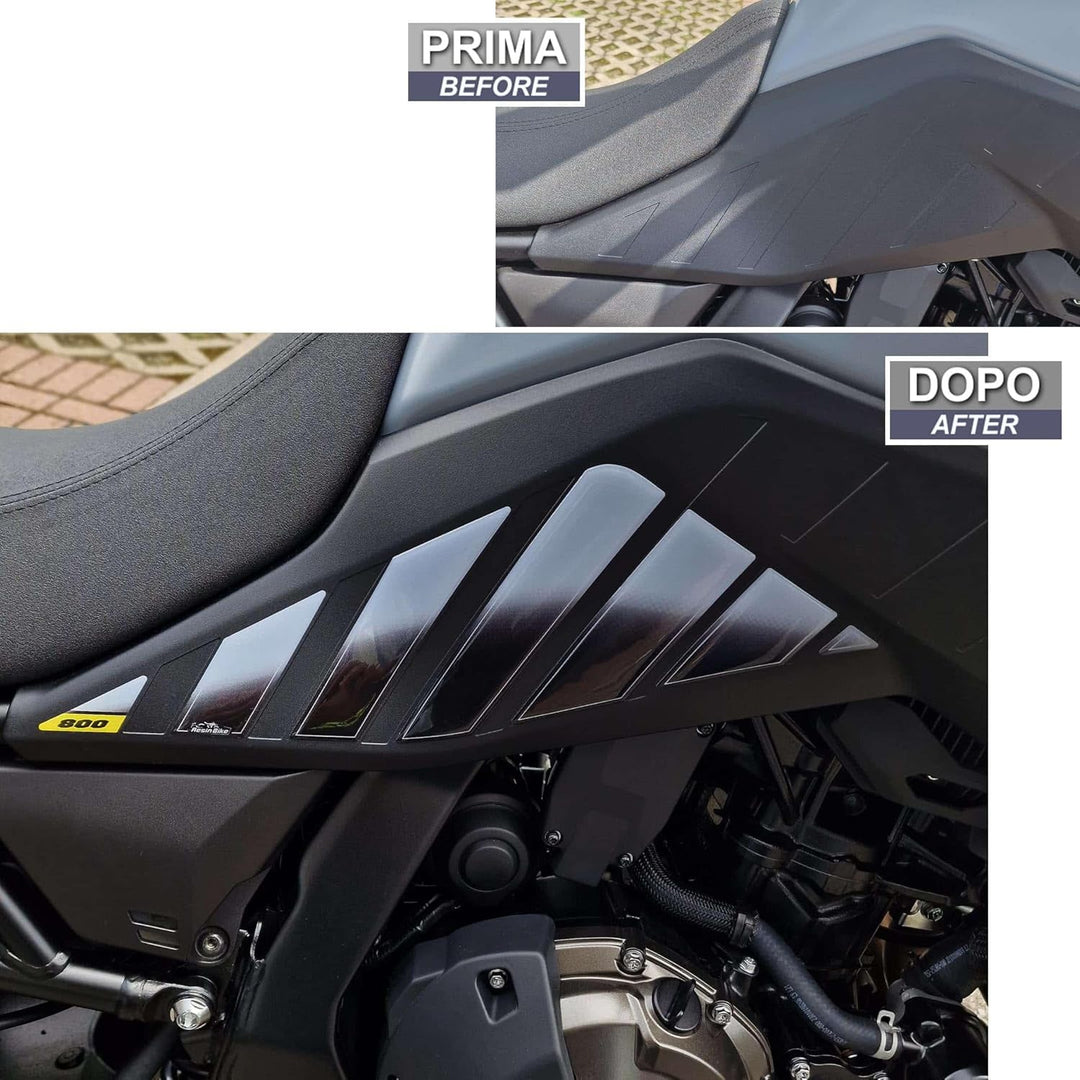 Resin Bike Aufkleber Motorrad Kompatibel Mit Suzuki V Strom 800 De 2023. Schutz Motorrad Seitenlicht