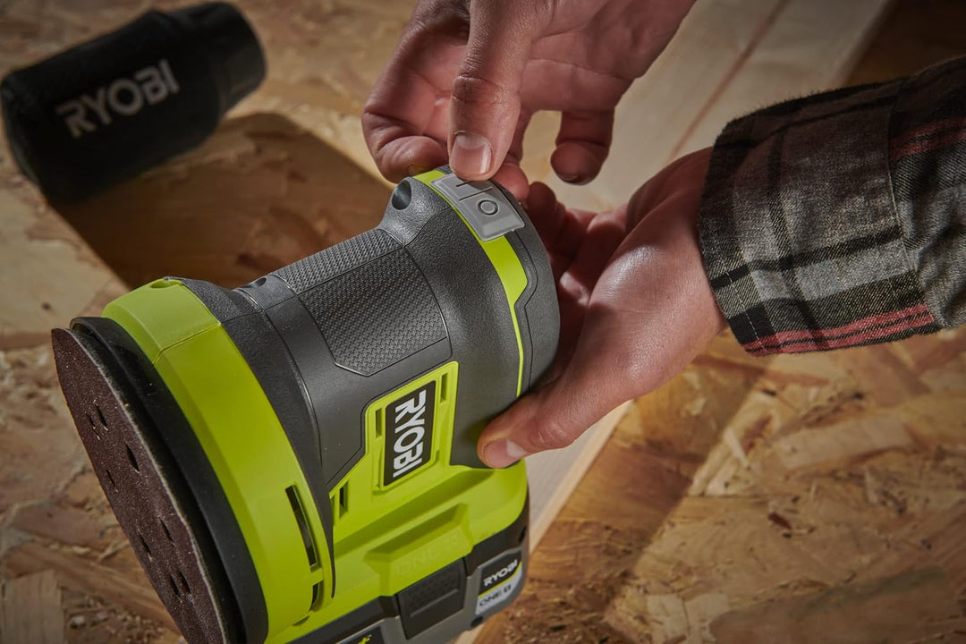 RYOBI 18 V ONE+ Akku-Exzenterschleifer RROS18-0, 125 mm Schleifteller, 2,5 mm Schwingkreis, Effizien