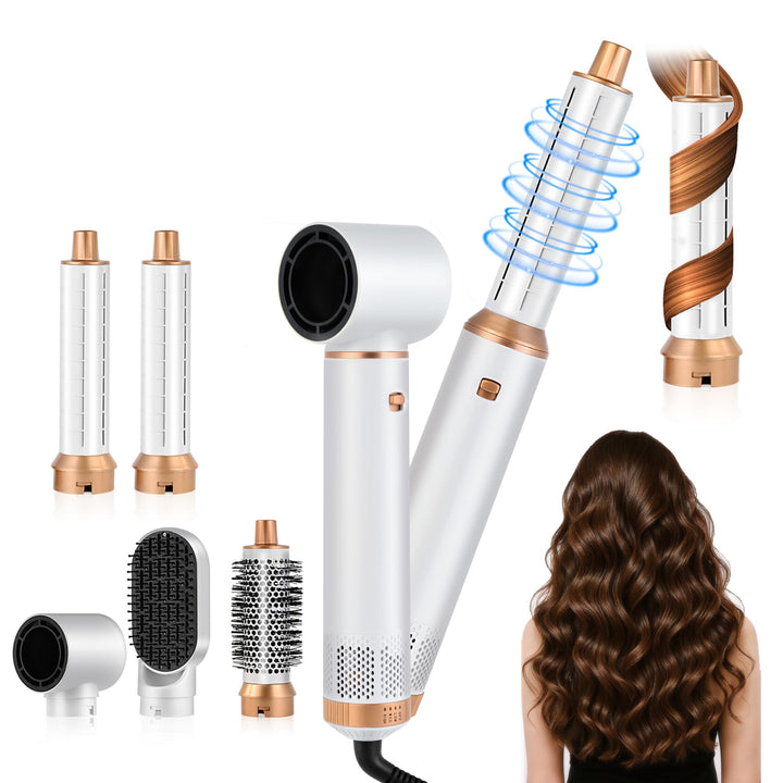 Air styler 5 in 1 Hair Styler 1000W Warmluftbürste Set Haarstyler Rundbürstenföhn, Lockenstab Automa