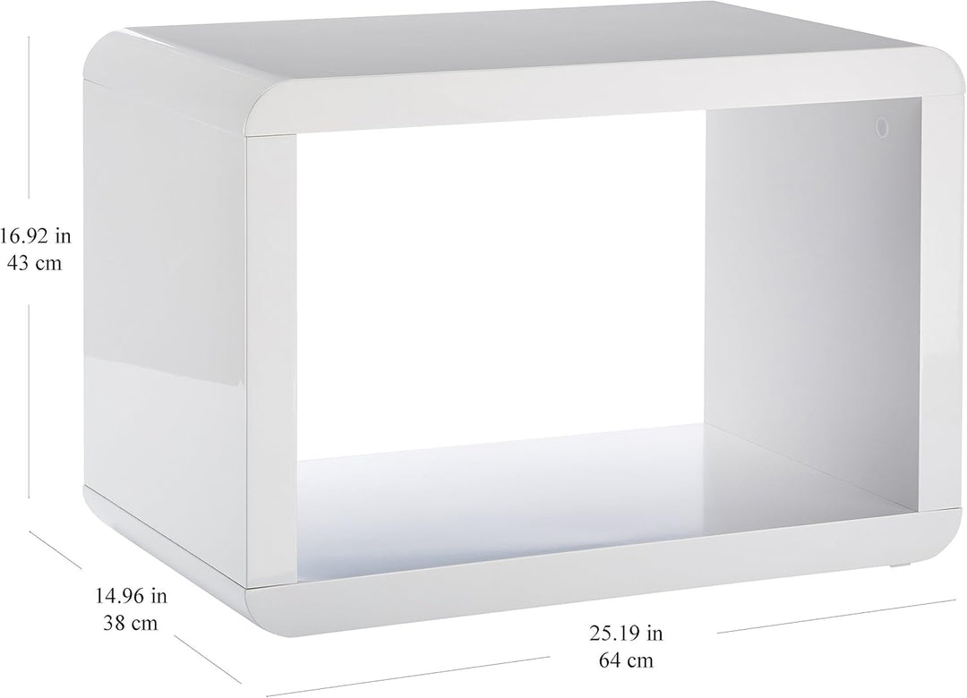 Phoenix Atlanta Beistelltisch, Holz, Weiss Hochglanz, 38 x 63.7 x 42.7 cm