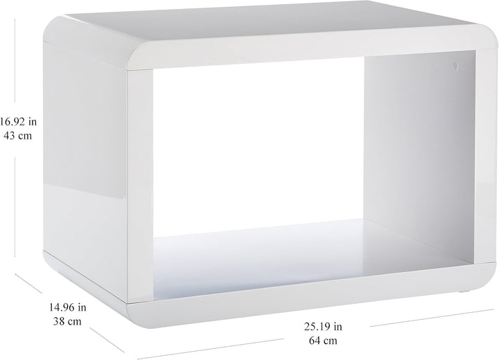 Phoenix Atlanta Beistelltisch, Holz, Weiss Hochglanz, 38 x 63.7 x 42.7 cm