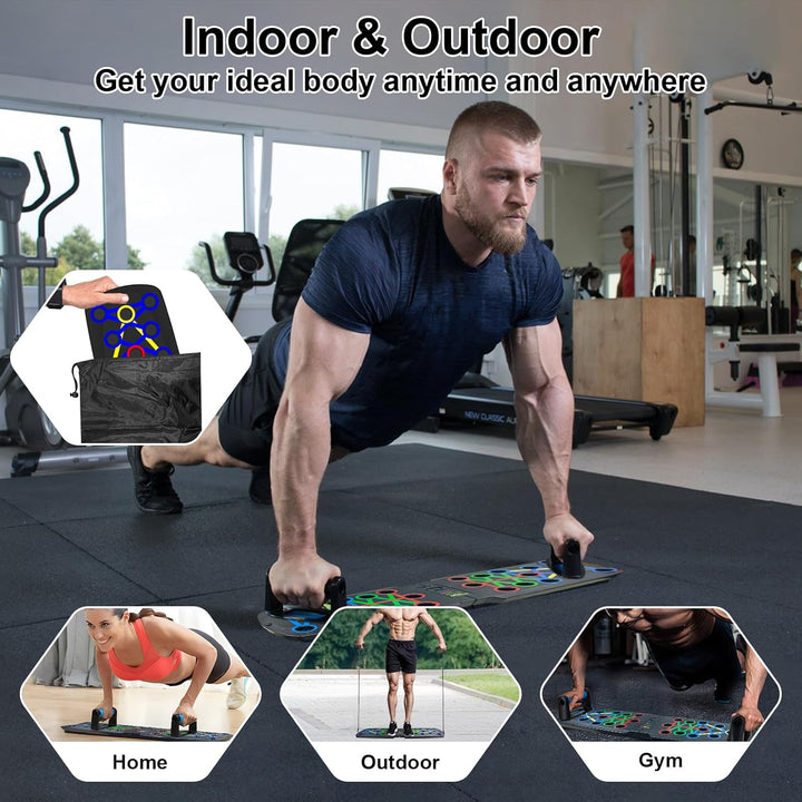 Liegestützbrett mit Automatischer Zählung, Multifunktionales 30-in-1 Push Up Board, Faltbares Fitnes