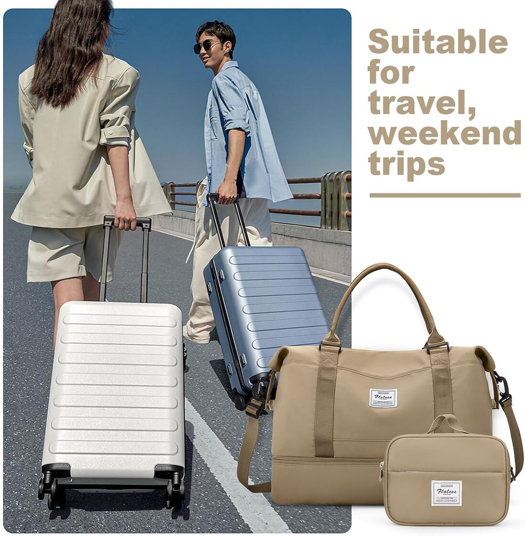 Reisetasche Damen Handgepäck Tasche Sporttasche mit Kulturbeutel Weekender Bag Schwimmtasche Wasserd