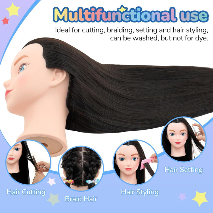 NEVERLAND Professionelle Friseur Kopf 20 inch 100% Synthetische Haar Training Kopf Friseur Kopf Spor
