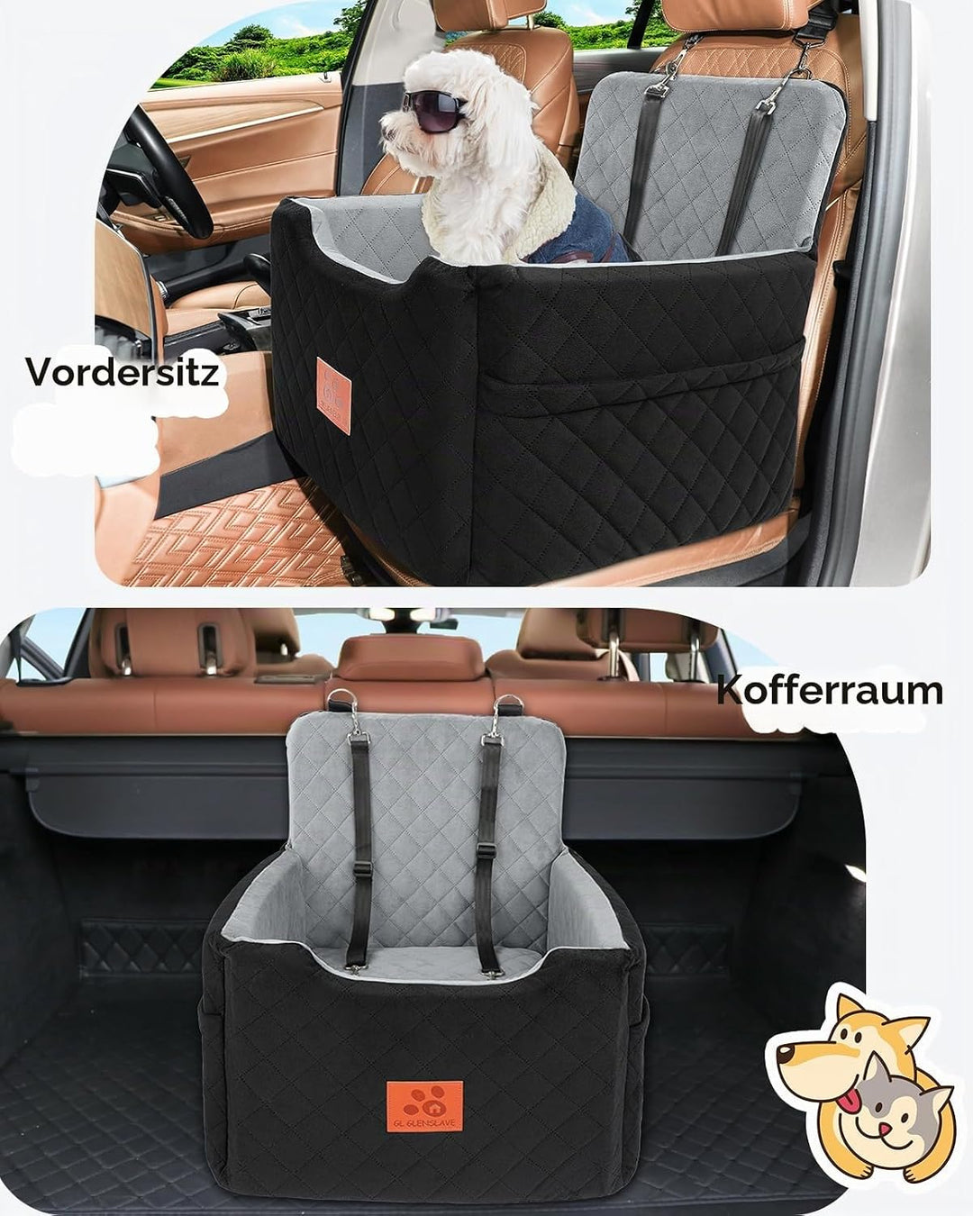 Autositz Hunde für kleine/mittlere Hunde unter 15 Kgs,Hunde Autositz,Abnehmbarer und waschbarer Haus