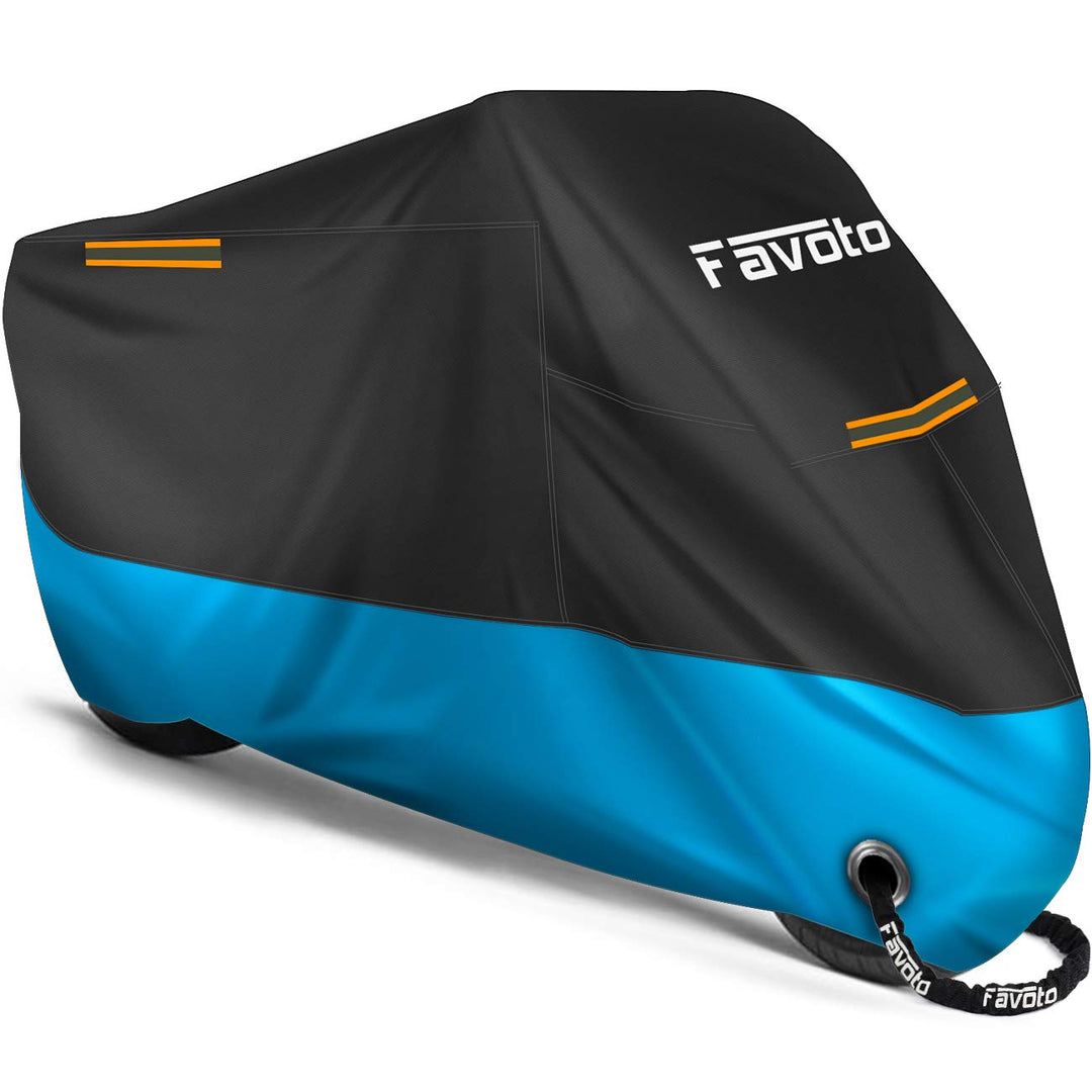 Favoto Verbesserte Version Wasserdicht Motorradabdeckung Motorrad Abdeckplane Outdoor Motorradgarage