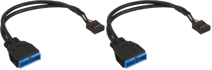 InLine 33449I USB 2.0 zu 3.0 Adapterkabel intern, USB 2.0 Mainboard auf USB 3.0 intern, 0,15m (Packu