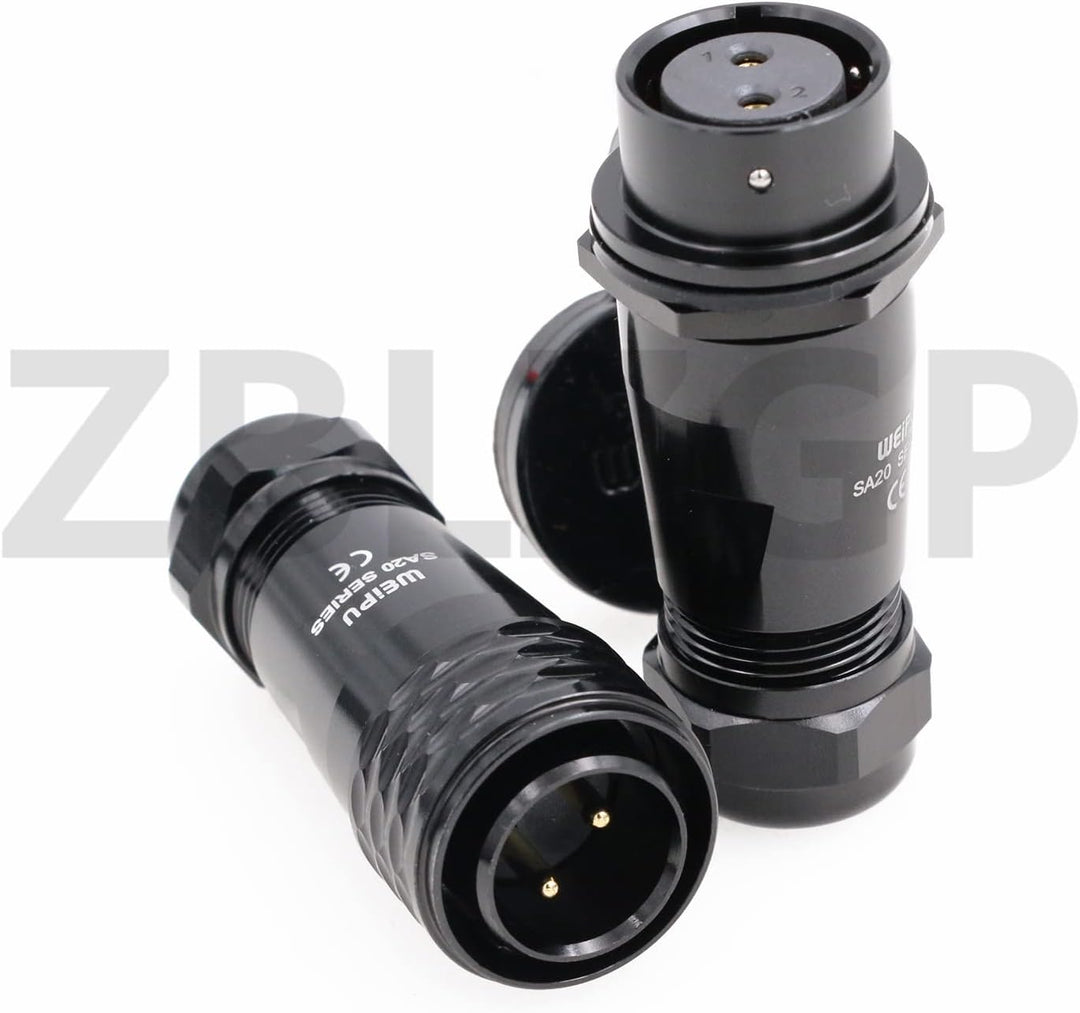 ZBLZGP WEIPU SA20 2 Pin 25A 500V Wasserdichter Luftfahrtstecker M20 Elektronik Monitor TV Solar Netz