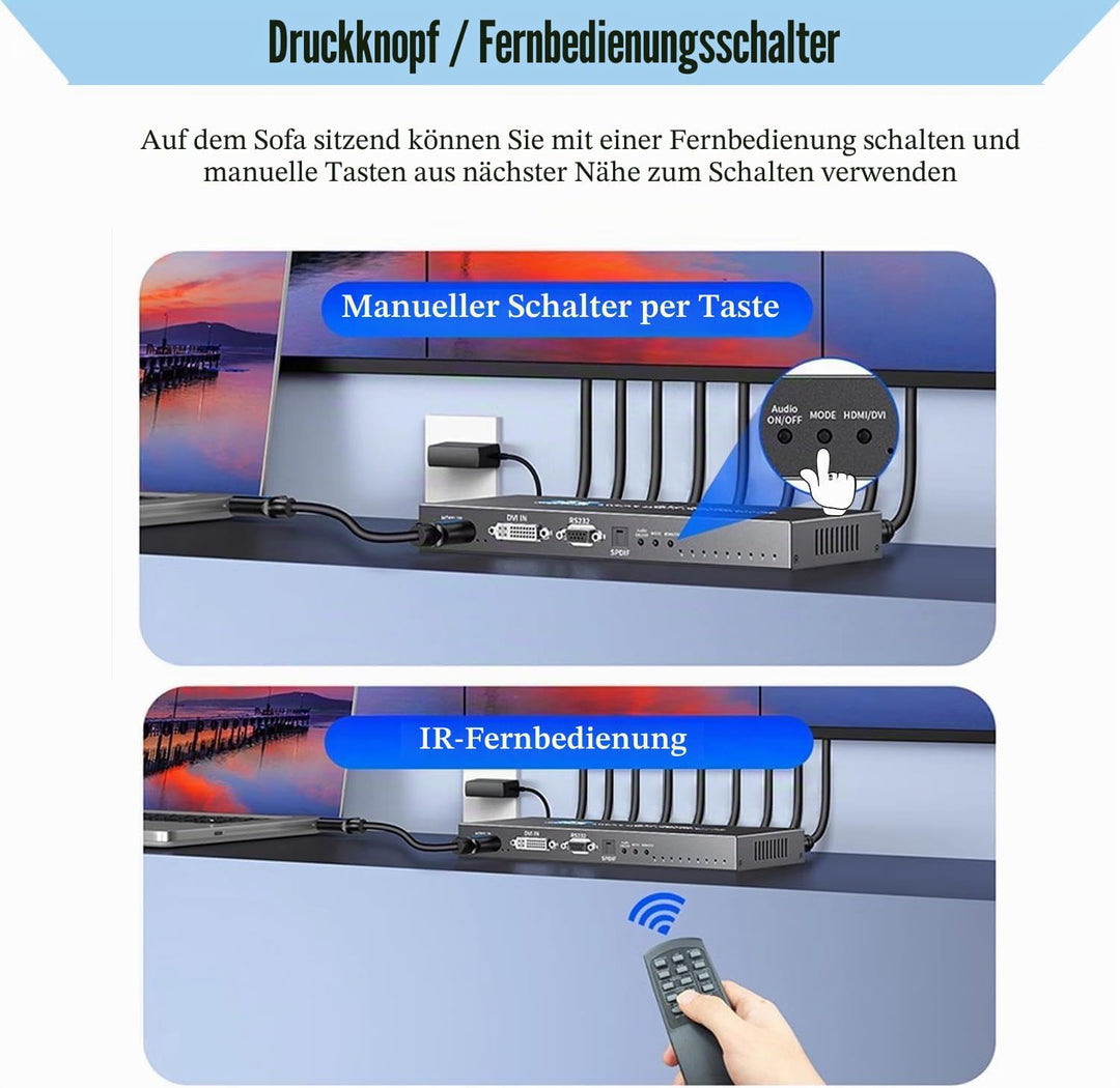 NINGKANGSHENG Videowand-Controller 3X3 4K TV Wandcontroller 3x2 2x2 3x1 1x4 2x3 4x2 2x4 mit Fernbedi