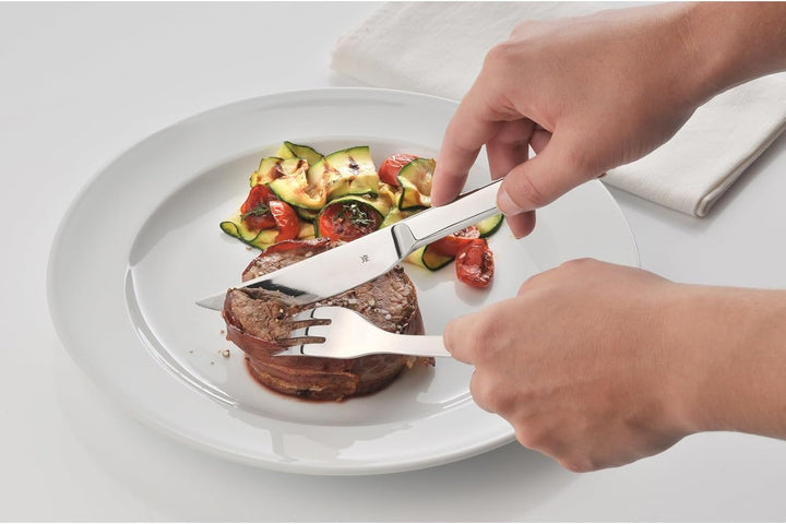 WMF Nuova Steakmesser Set 6-teilig, 23 cm, Pizzamesser, Cromargan Edelstahl poliert, spülmaschinenge