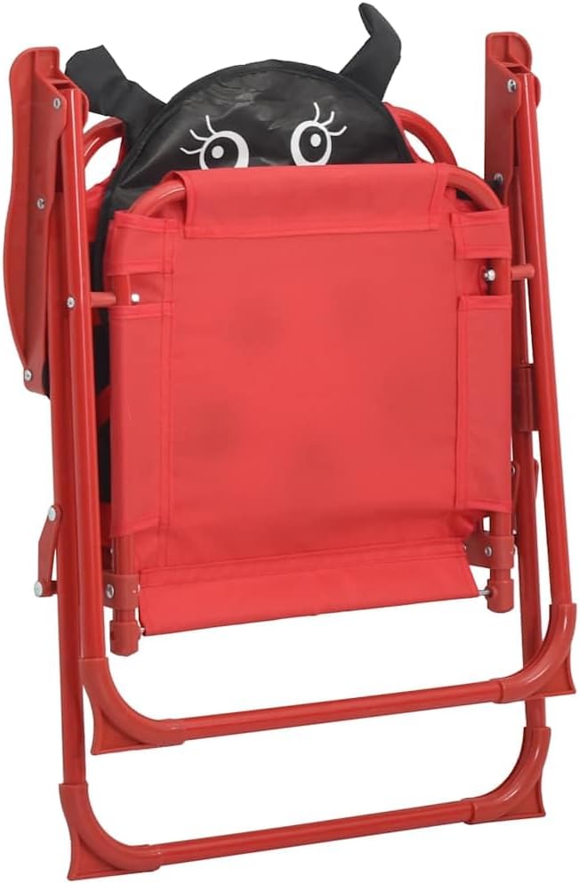 vidaXL Kinder Sitzgruppe Sitzgarnitur Gartenmöbel Tisch 2 Stühle Sonnenschirm Rot, Rot