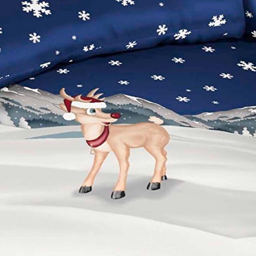 Kaeppel Feinbiber Bettwäsche Winterwonderland Grösse , 2 Stück , 135x200+80x80 cm Farbe Blau 1x135/2