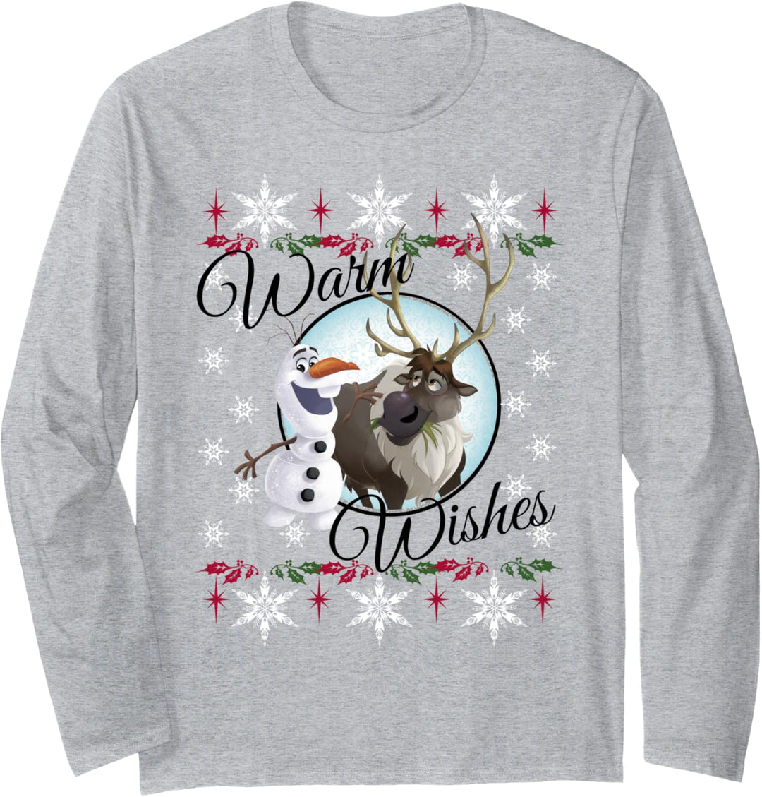 Disney Frozen Olaf And Sven Warm Wishes Holiday Portrait Langarmshirt