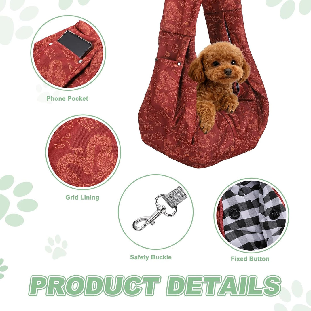 QUARKZMAN Hundetrage Für Kleine Hunde Und Katzen Bis Zu 16.5 Lbs Atmungsaktives Material Mit Tasche