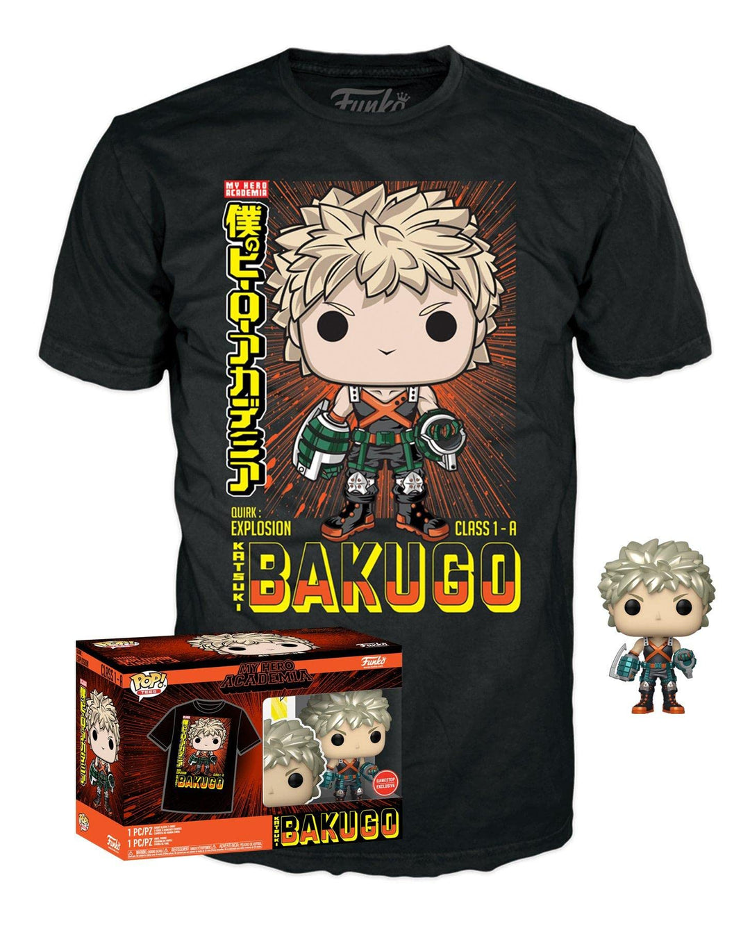 Funko Pop! & Tees (Adult): My Hero Academia - Katsuki Bakugo (Metallic) (Special Edition) Vinyl Figu