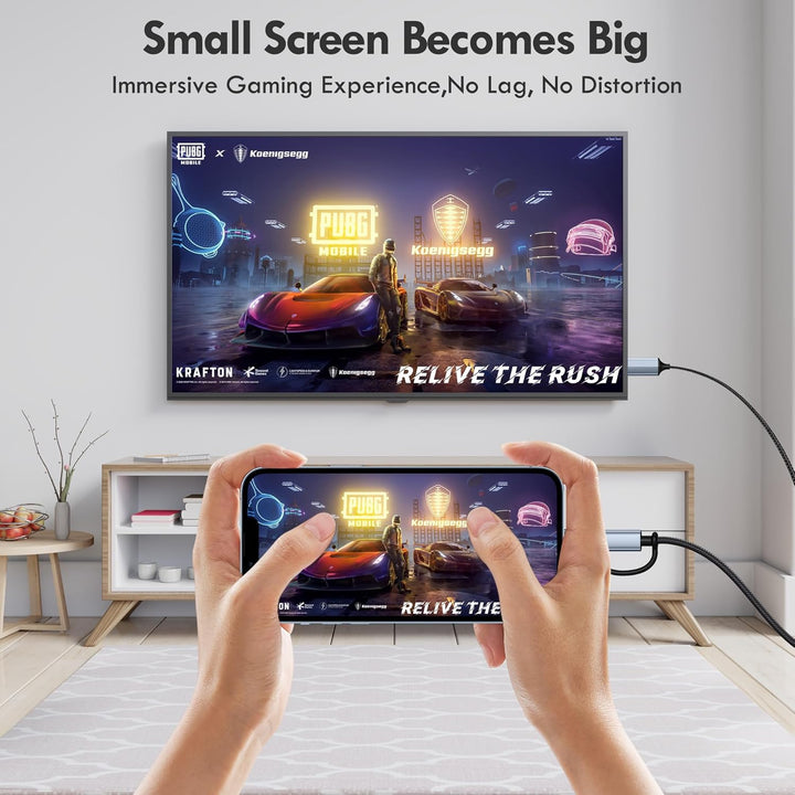 lulaven 2-in-1 IP &amp; Typ C zu HDMI Kabel 2M, HDMI Kabel für iPhone, Duale Schnittstelle für alle iPho