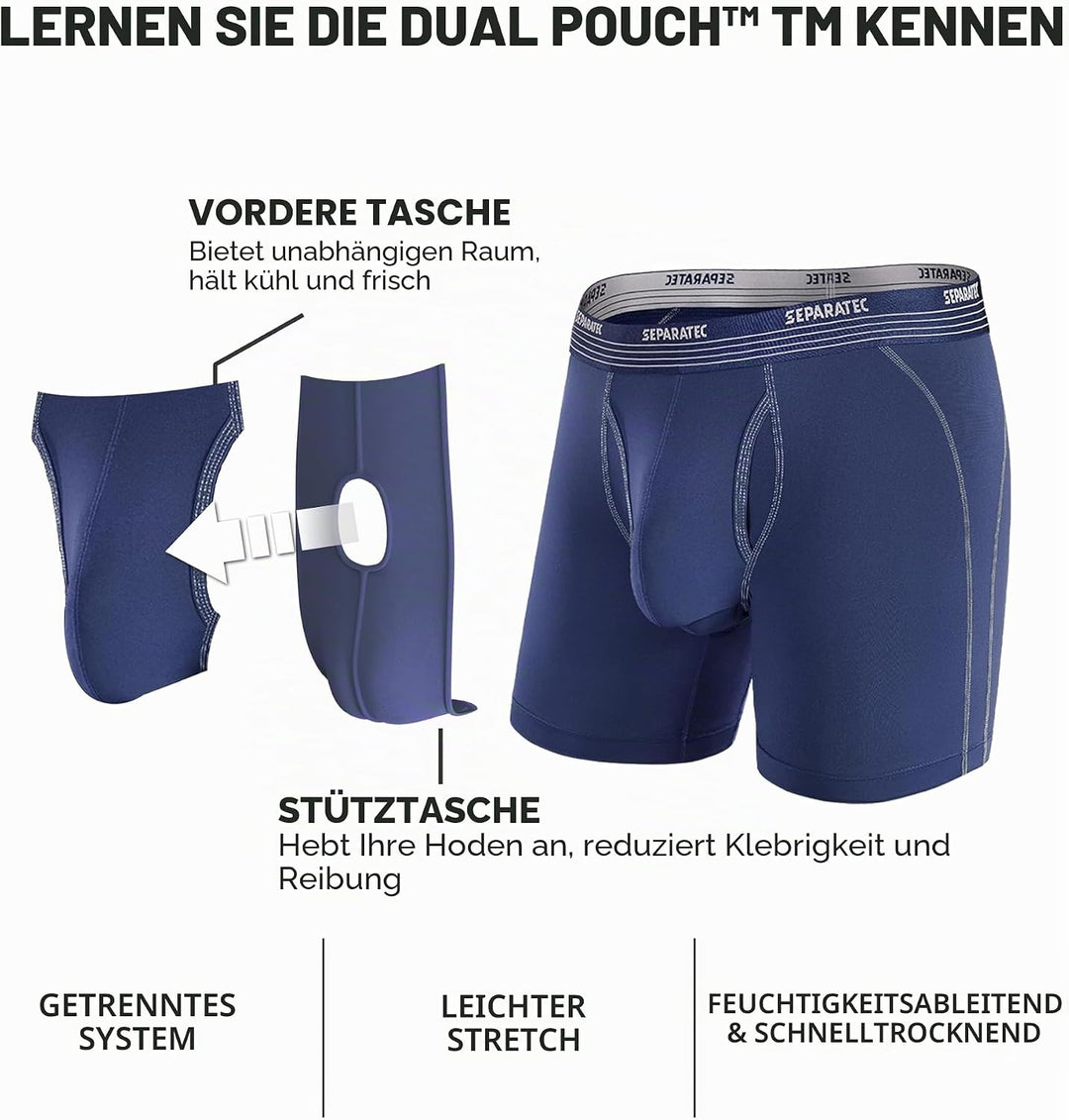 Separatec Sport Boxershorts Herren Schnelltrocknende Unterhosen Männer mit Doppelter Beutel Retrosho