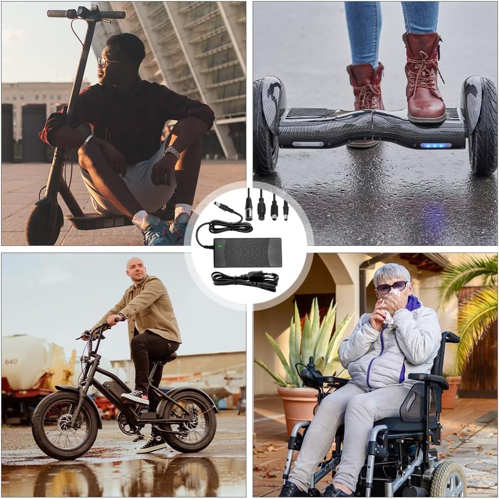 CJBIN Ladegeräte für Scooter, 42V 2A Hoverboard Ladekabel, e Scooter Ladekabel, Hoverboard Ladegerät