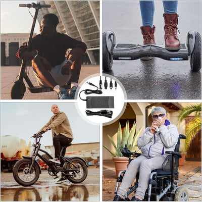 CJBIN Ladegeräte für Scooter, 42V 2A Hoverboard Ladekabel, e Scooter Ladekabel, Hoverboard Ladegerät