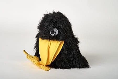 Handpuppe Rabe 28 cm Kuscheltier Plüschrabe Uni-Toys Vogel Plüschvogel