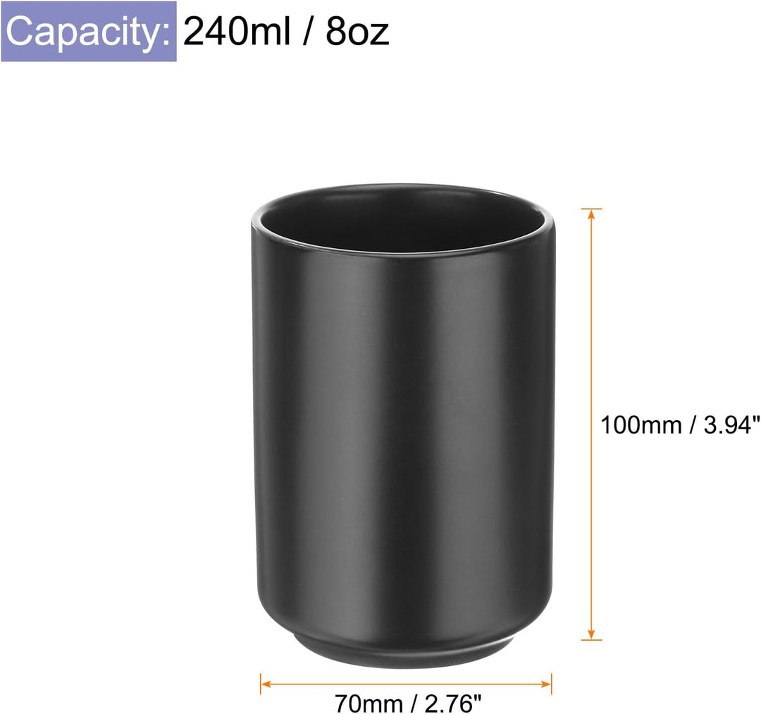 QUARKZMAN 2 Stück japanische Keramik Tasse 8oz / 240ml Einfarbig ohne Griff Keramik-chalen Mattglasu
