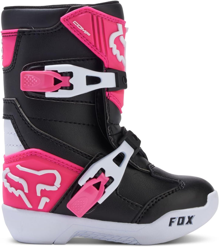 Fox Racing Unisex Kinder Comp Motocross-Stiefel 12 US Little Kid Schwarz Rosa, 12 US Little Kid Schw