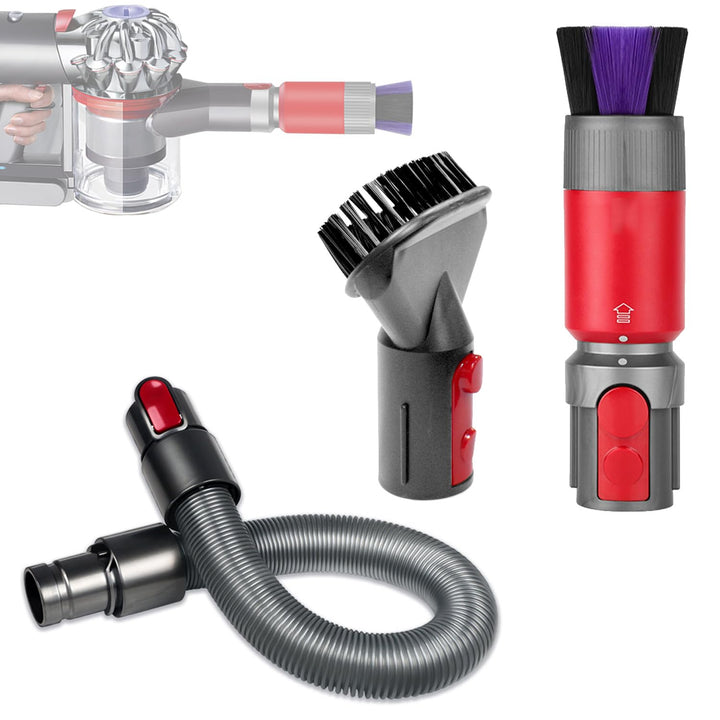 3 Stück Rückstandsloser Staubpinsel Staubsauger Zubehör Set, Kratzfreie Staubbürste für Dyson Schlau