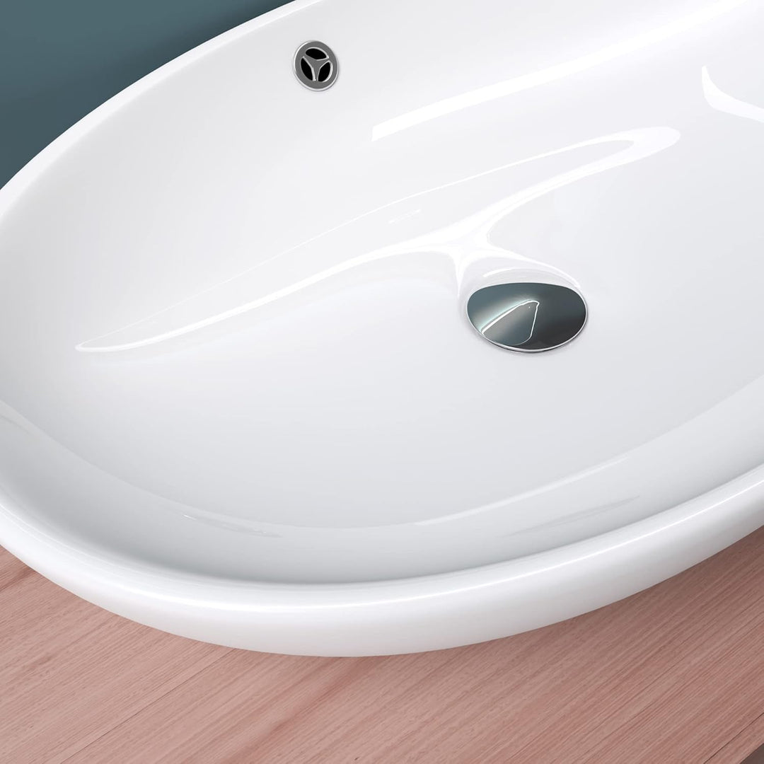 Mai & Mai Aufsatzwaschbecken aus Keramik weiss mit Nano-Beschichtung Brüssel306 Weiss | Modell Br306
