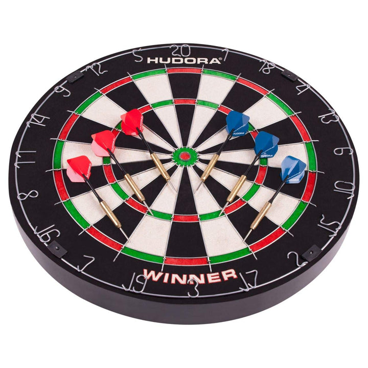 HUDORA Dartscheibe Bristle Dartboard Winner, inkl. 6 Dartpfeile mit Metallspitze - 77032