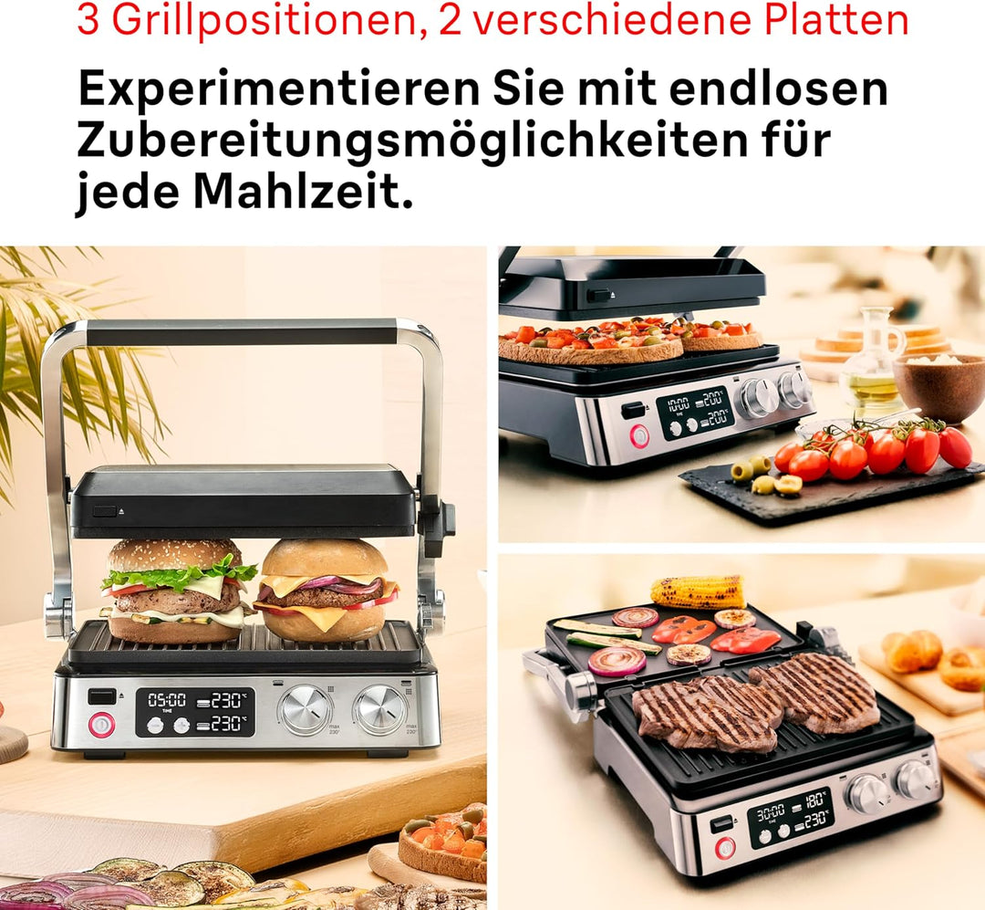 Braun MultiGrill 7 CG7040, 3-in-1 Kontaktgrill, BBQ & Ofen, grosse Grillfläche (12 Burger), 2000W, 2