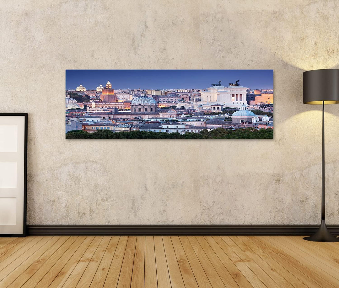 islandburner Bild auf Leinwand Rom Skyline Bei Nacht Italien Bilder Wandbilder Poster Leinwand 120x4