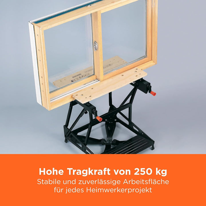 Black+Decker flexible Werkbank WM536 mit grosser Arbeitsfläche – Höhenverstellbar und einfach handzu