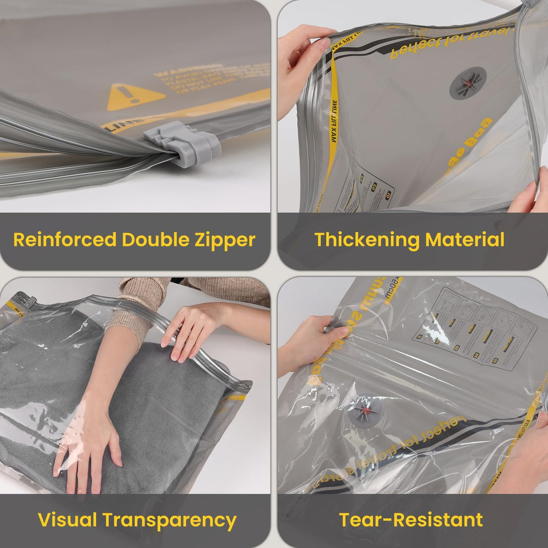 Vakuumbeutel für Kleidung mit Kabellose Vakuumpumpe – 9 Set wiederverwendbare Vakuumbeutel (40×40/40