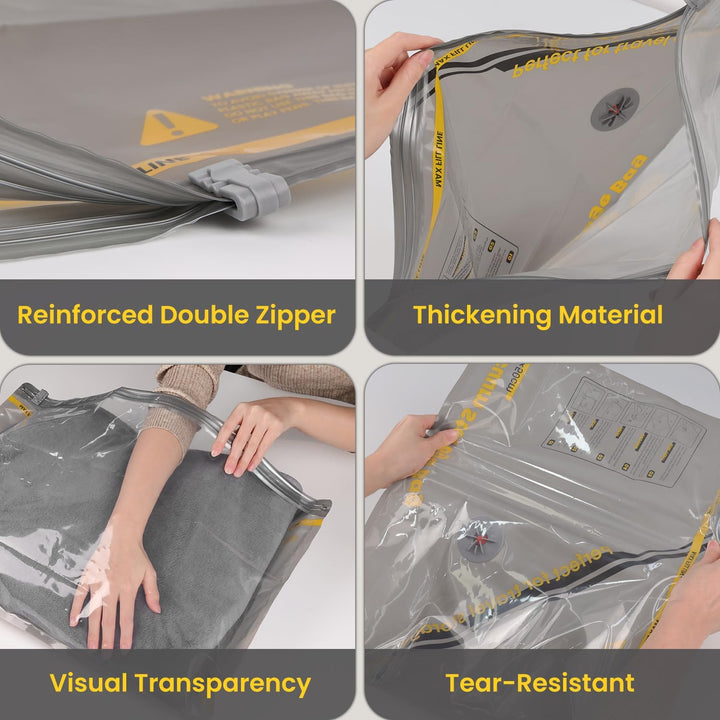 Vakuumbeutel für Kleidung mit Kabellose Vakuumpumpe – 9 Set wiederverwendbare Vakuumbeutel (40×40/40
