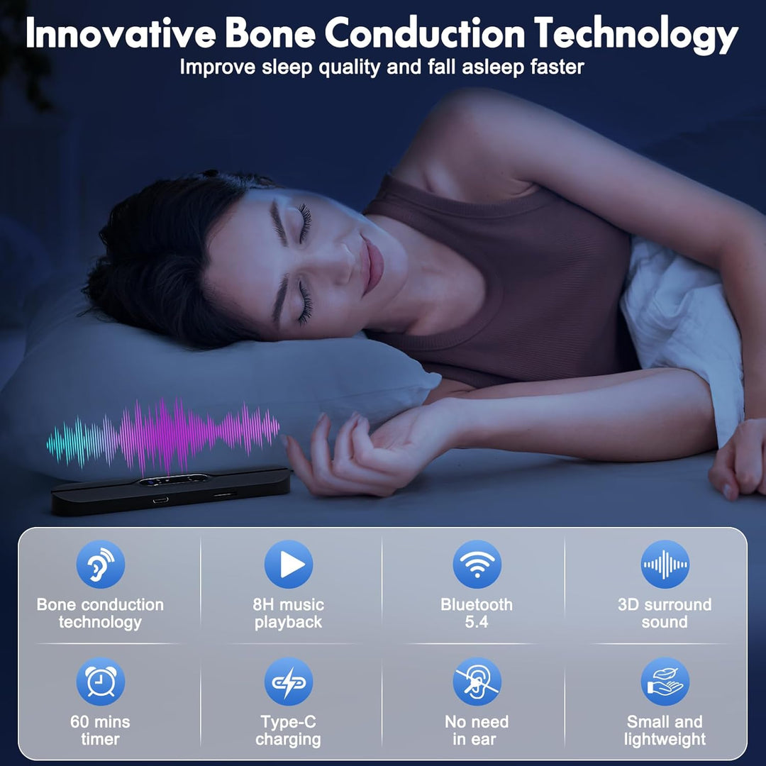 Bluetooth-Knochenschalllautsprecher, Tragbarer Schlaf Knochen Leitung Lautsprecher mit Stereo Bass,
