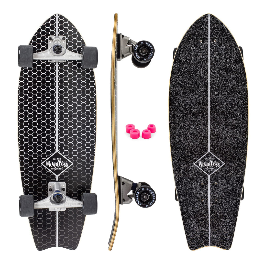 Mindless Surf Skate Fish Tail Skateboard, Unisex Erwachsene 29,5'' x 9,75'' schwarz (schwarz), 29,5'