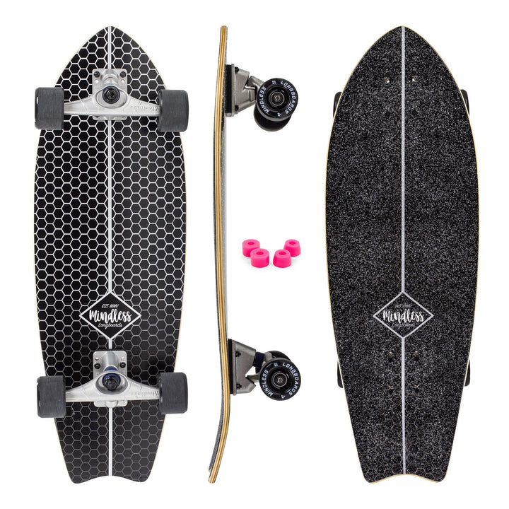 Mindless Surf Skate Fish Tail Skateboard, Unisex Erwachsene 29,5'' x 9,75'' schwarz (schwarz), 29,5'