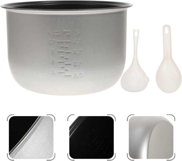 BESTonZON Reiskocher Innentopf Edelstahl Innenkochtopf Reiskocher Innentopf Ersatz Reiskocher Kochto