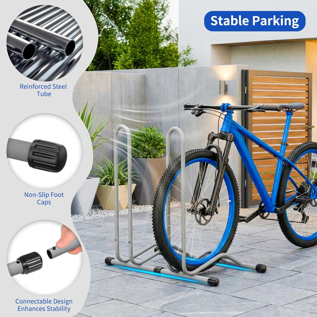 TLGREEN 3 x Fahrradständer Boden,Abnehmbar Fahrräder,Fahrrad Ständer,Reifenbreite bis 80mm,20-28 Zol